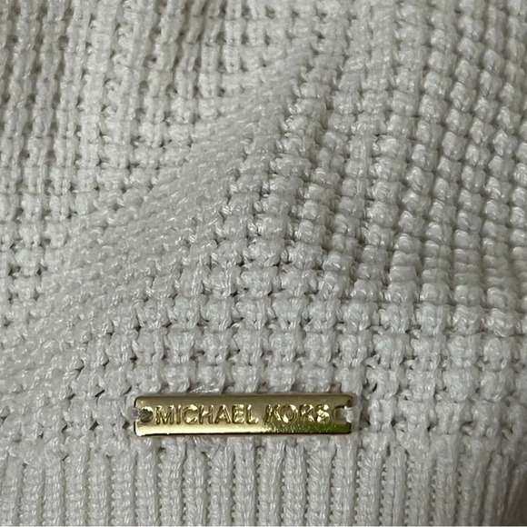 MICHAEL michael kors waffle knit mock neck sweater size XL Ivory - Picture 5 of 6